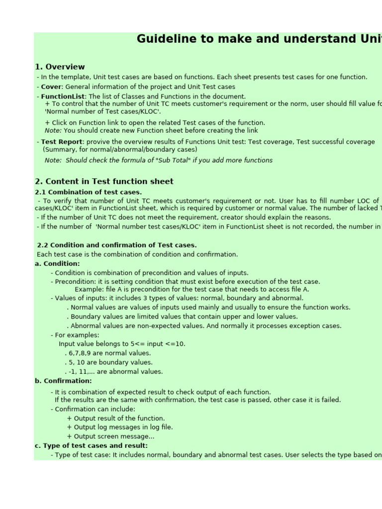 Unit Test Case Guidelines | PDF | Software Engineering | Computing