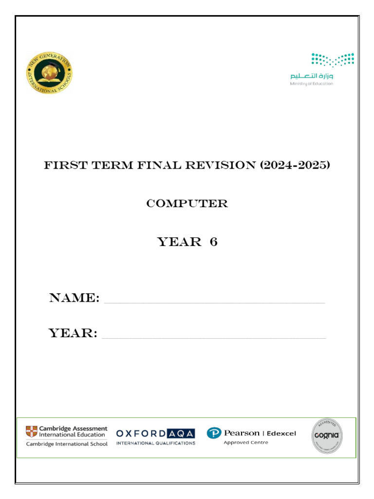 Year 6 Computer Revision Worksheet | PDF | Computer Programming ...