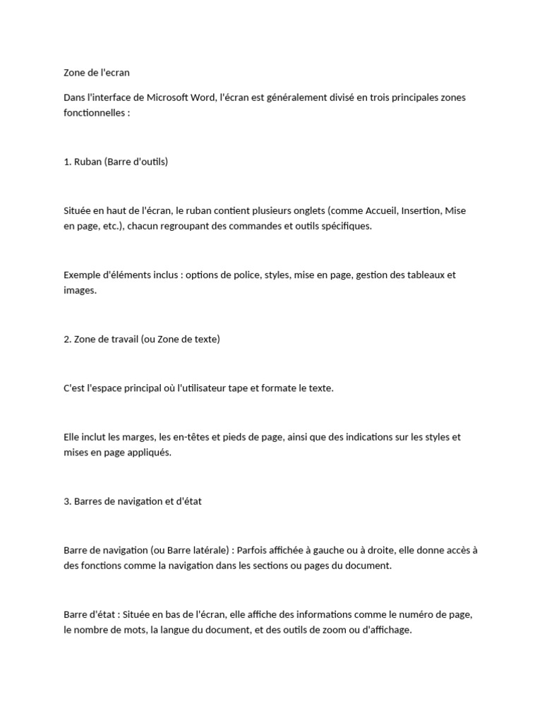 Zones et gestion des documents Word | PDF | Microsoft Word | Mise en page