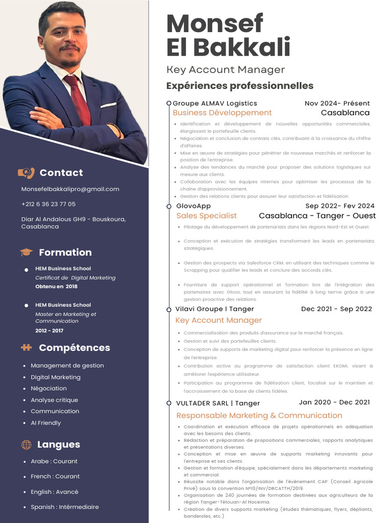 Expériences de Monsef El Bakkali | PDF | Commercialisation | Gestion de ...