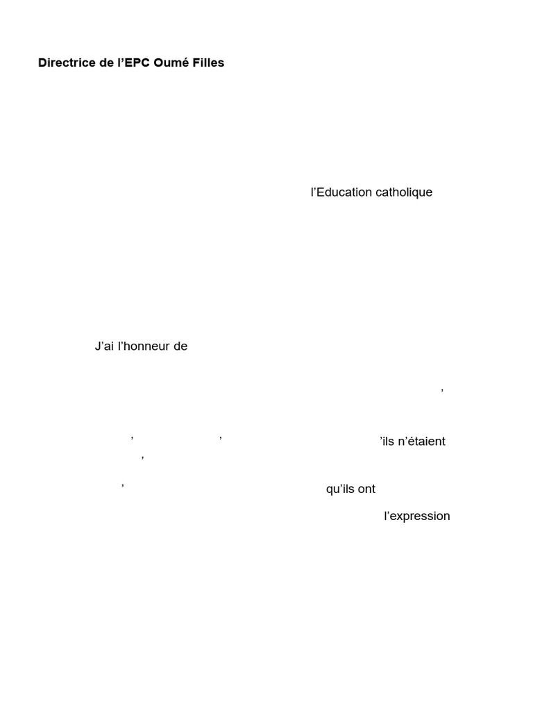 Rapport sur la grève à l'EPC Oumé Filles | PDF