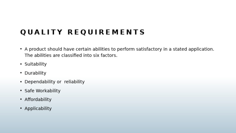 Quality Requirement | PDF