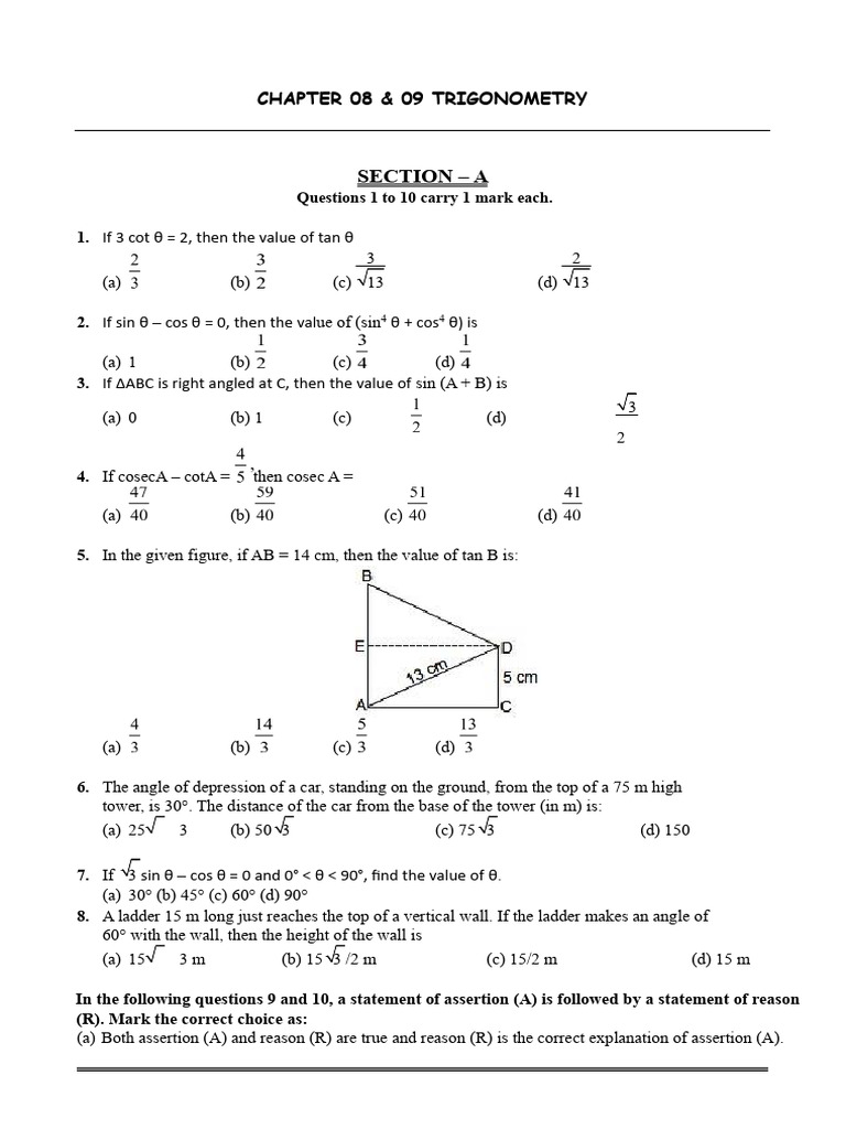 Trigonometry Questions and Solutions | PDF | Trigonometry | Euclid