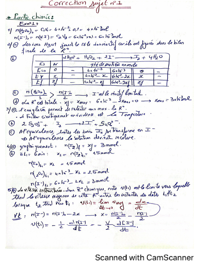 Correction Sujet n1 | PDF