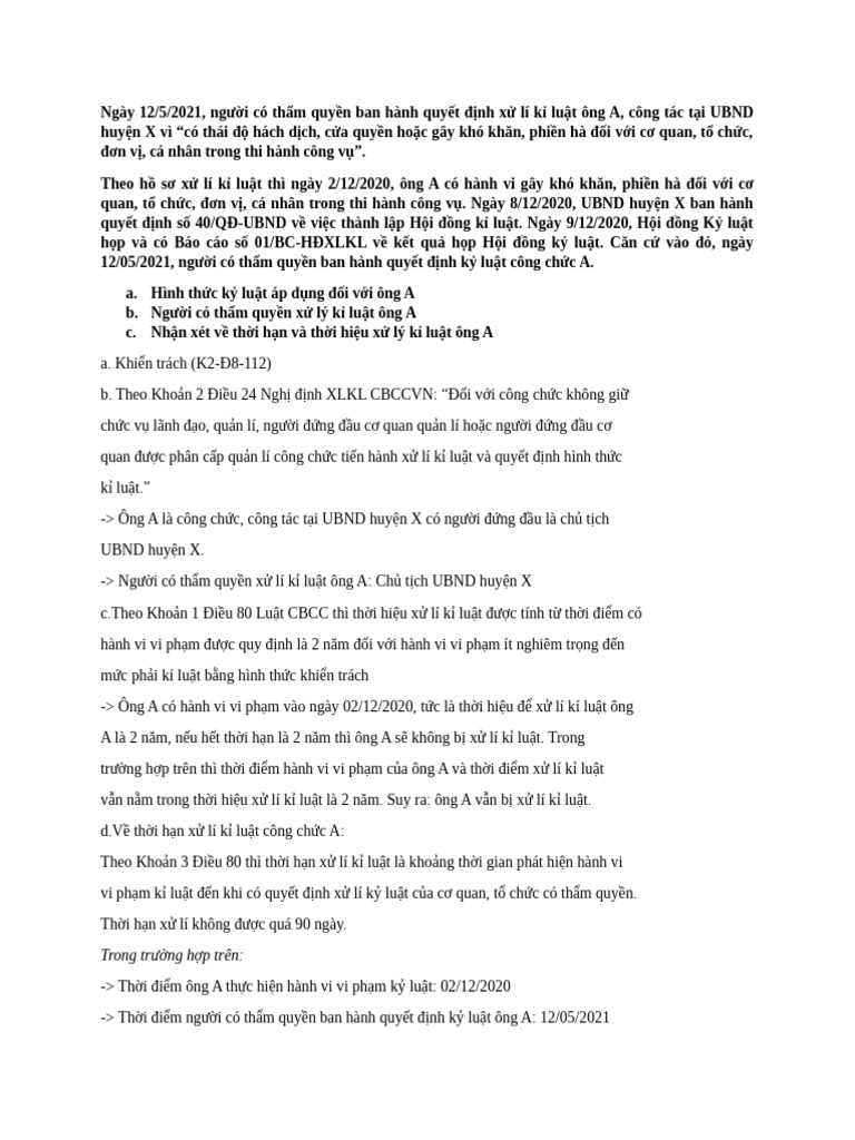 BT tình huống - HC | PDF