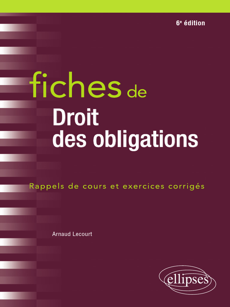Droit des obligations : Cours et exercices | PDF | Droit des ...