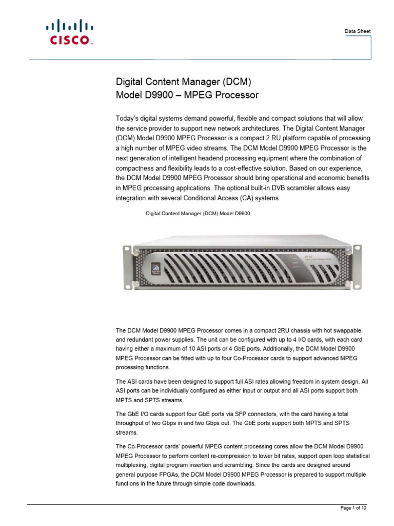 DCM 9900 Data Sheet | PDF | Input/Output | Central Processing Unit