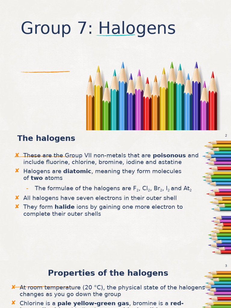 Halogens IGCSE | PDF | Iodine | Chlorine