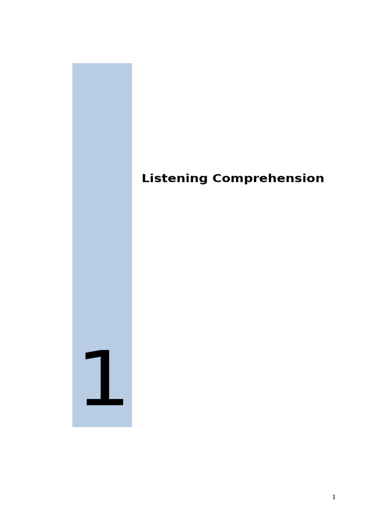Listening Toefl 1 Pdf Reading Comprehension Test Of English As A