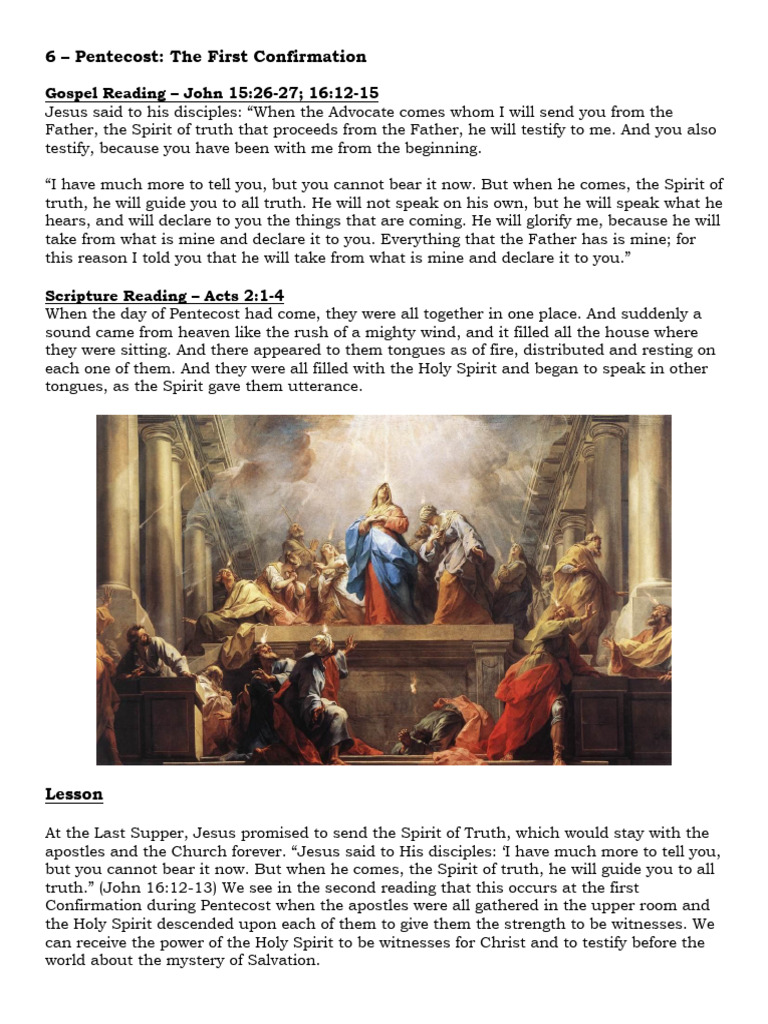 Pentecost: First Confirmation Explained | PDF | Early Christianity ...