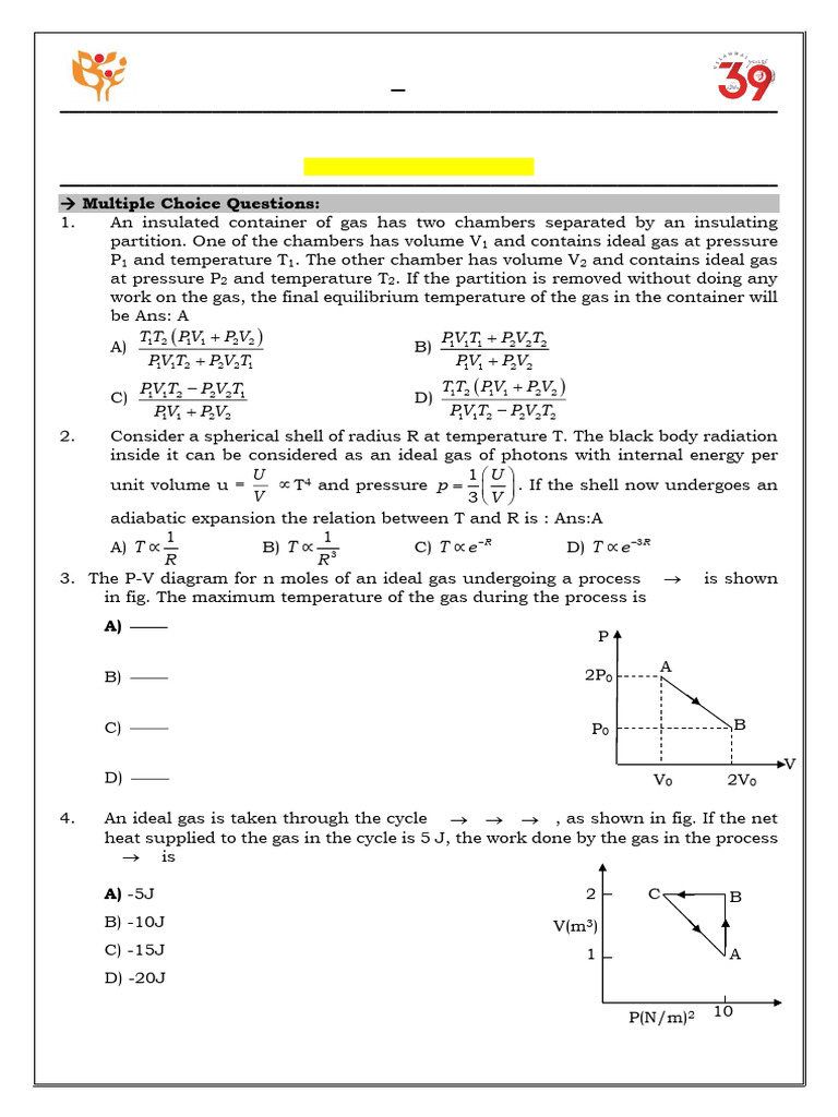 Thermodynamics: Ideal Gas Processes | PDF | Heat | Gases