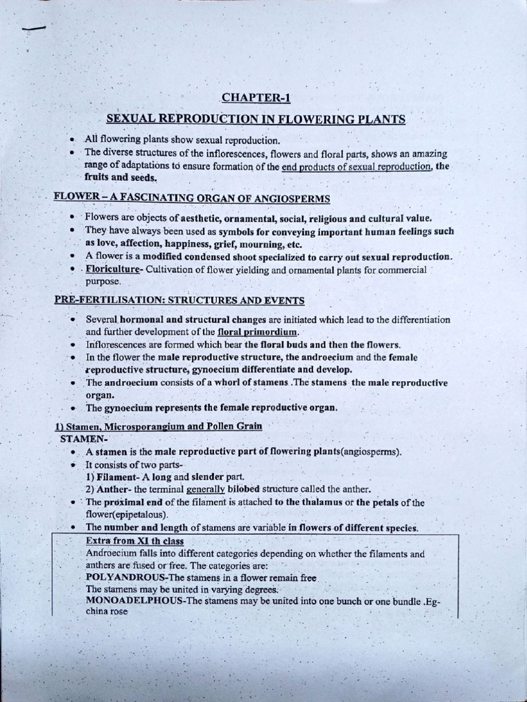 Sexual Reproduction in Flowering Plants | PDF