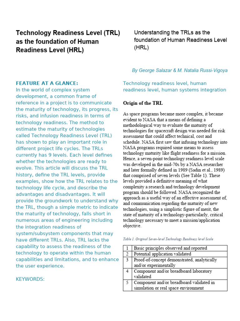 EID Abstract Summary 092920 - Technology Readiness Level (TRL) As The ...