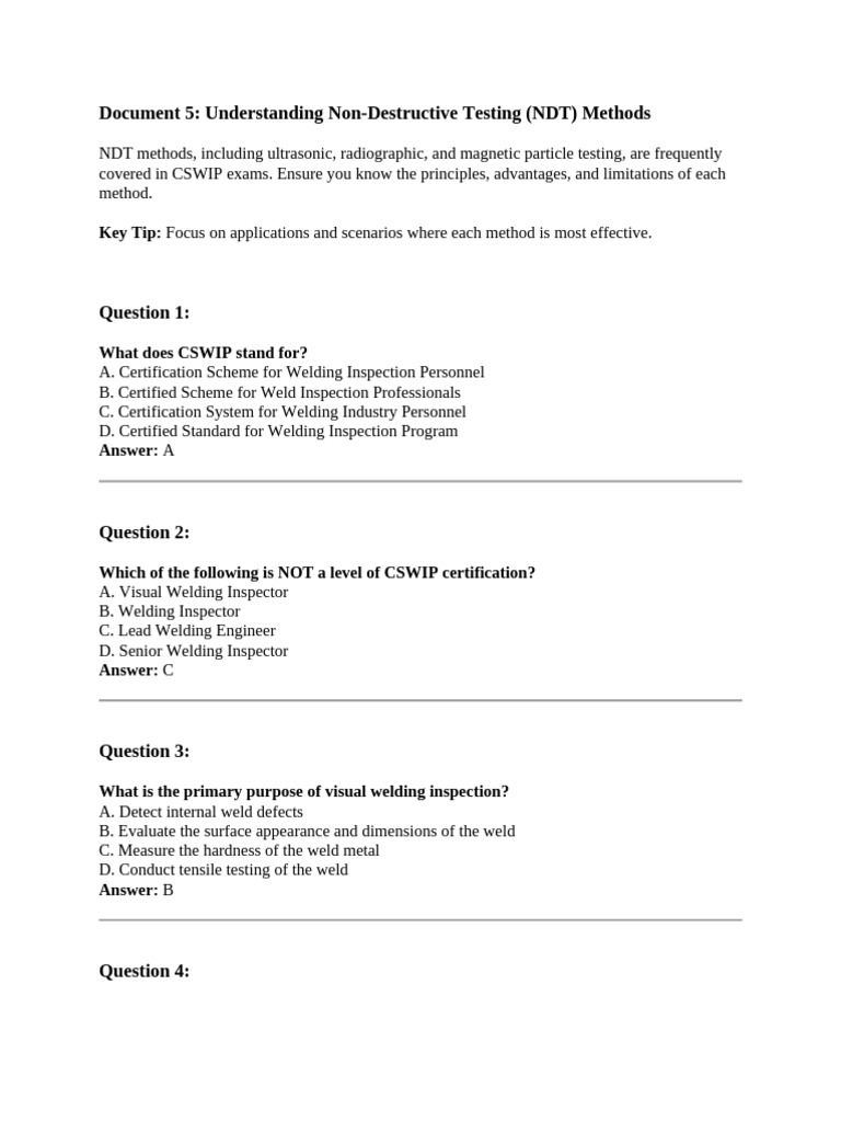 Document 5: Understanding Non-Destructive Testing (NDT) Methods | PDF