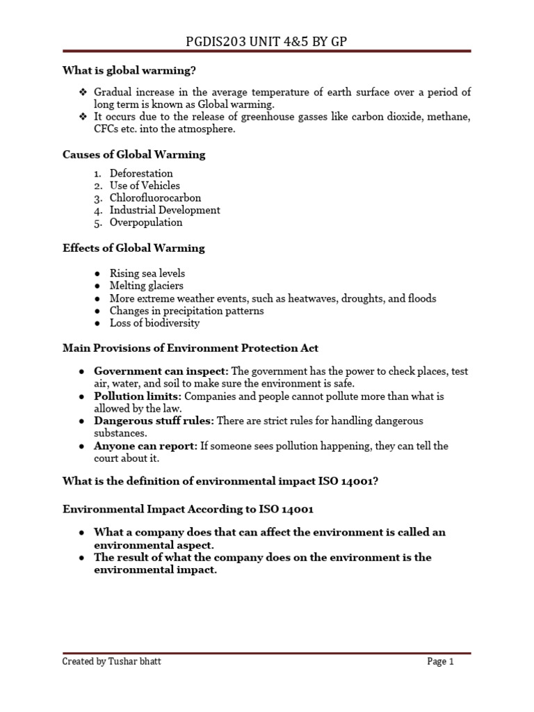 203 unit 4-5 gp | PDF | Chlorofluorocarbon | Natural Environment