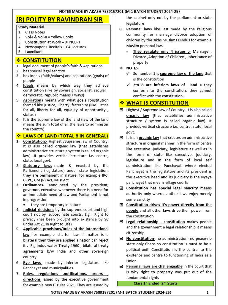 15 (R) Polity Ravindran Sir | PDF | Constitution | Judiciaries