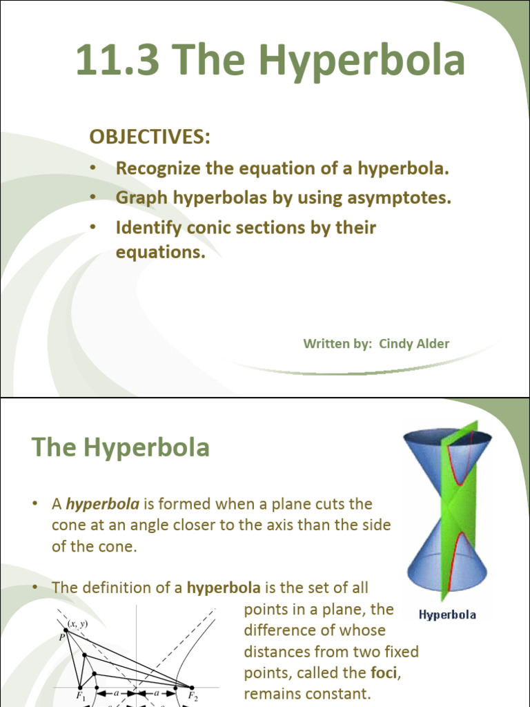 Understanding Hyperbolas and Their Graphs | PDF | Analytic Geometry ...