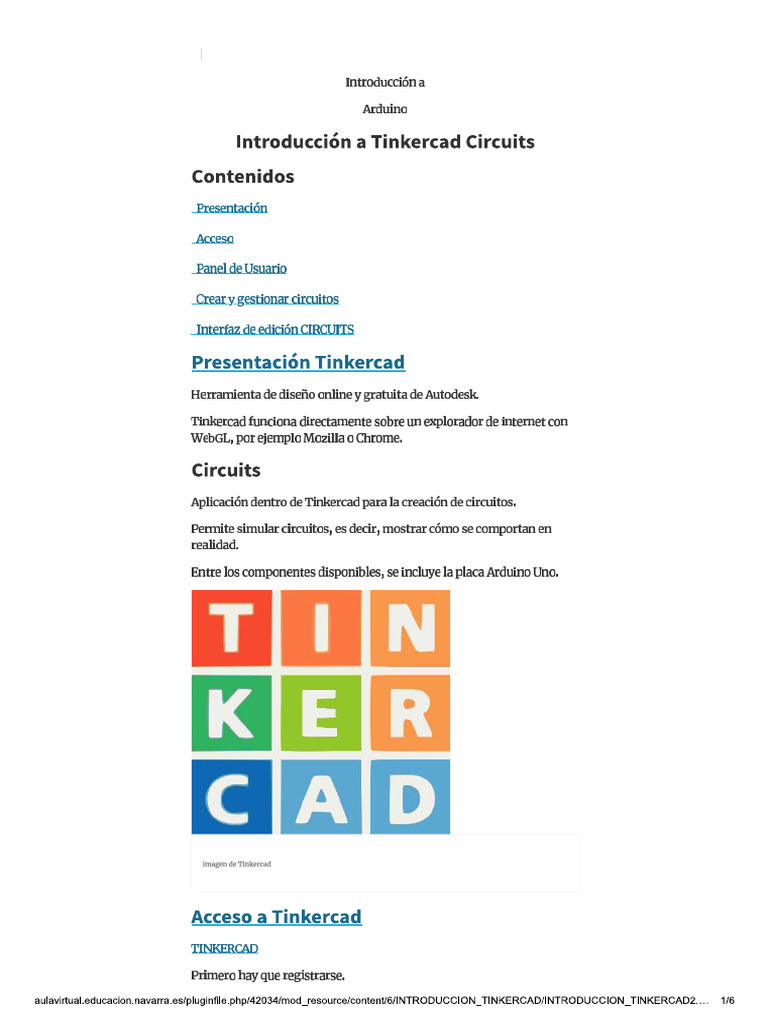 Arduino05 Introducción A TinkerCad | PDF