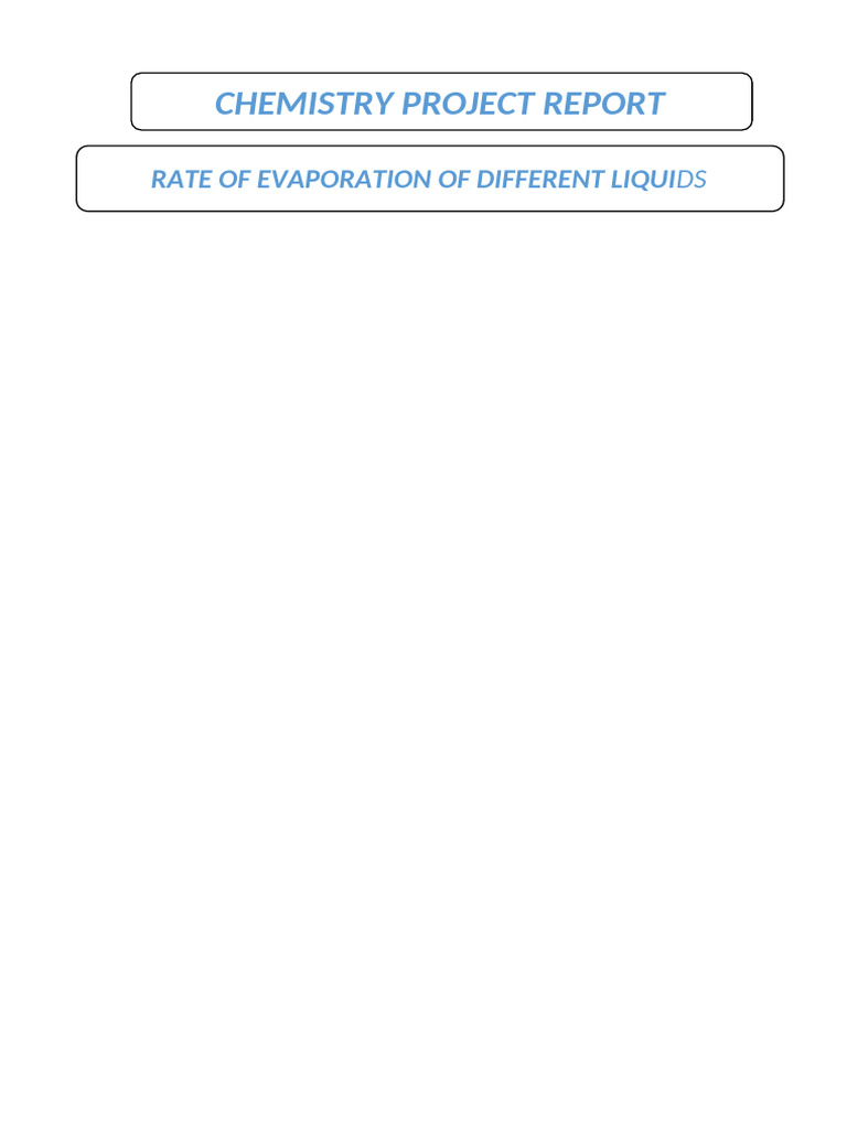 Rate of Evaporation of Liquids Study | PDF | Evaporation | Liquids