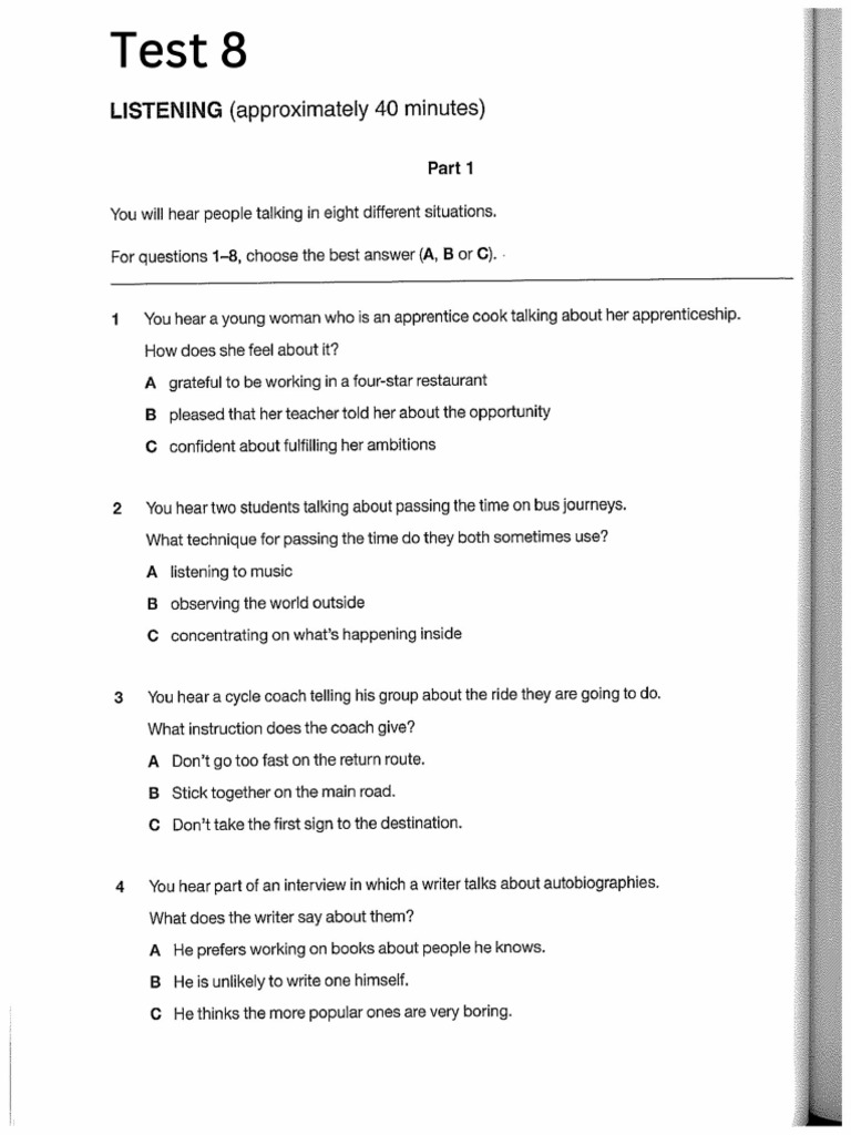 Test+8+-+Listening+ | PDF