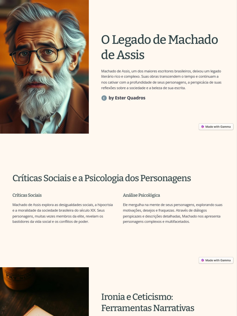Legado Literário de Machado de Assis | PDF | Sociologia | Psicologia