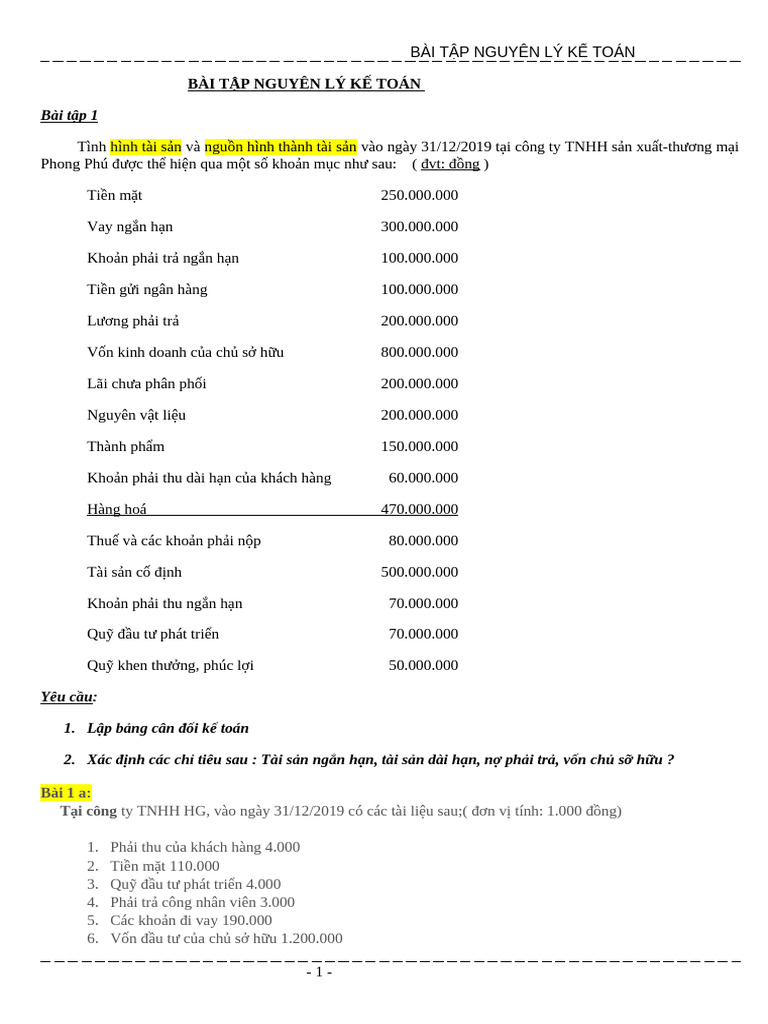 BAI TAP NGUYEN LY KT | PDF