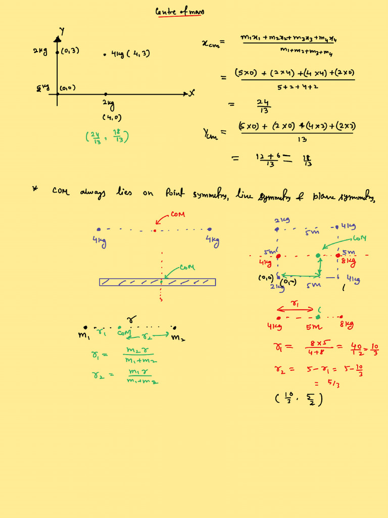 Calculation of COM of Various Objects | PDF