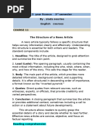 Newspaper Report Writing Structure | PDF