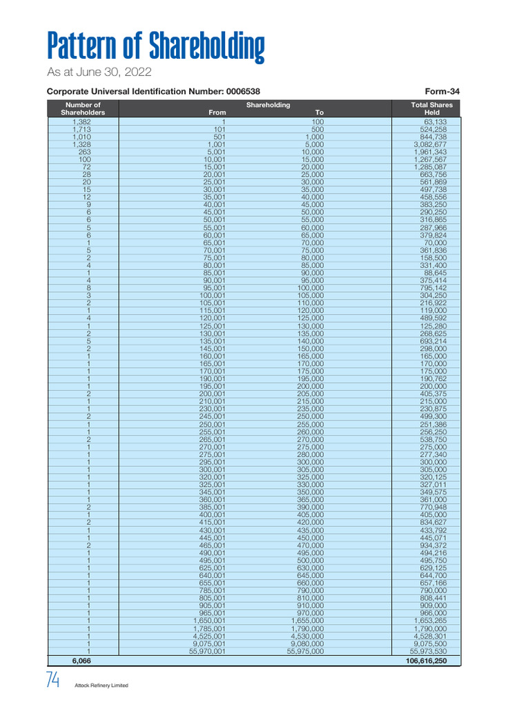 Pattern of Shareholding 22 | PDF | Private Sector | Knowledge Economy