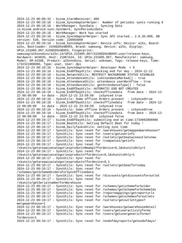 Sync Status Report for Device a15x | PDF | Computer Engineering | Computing