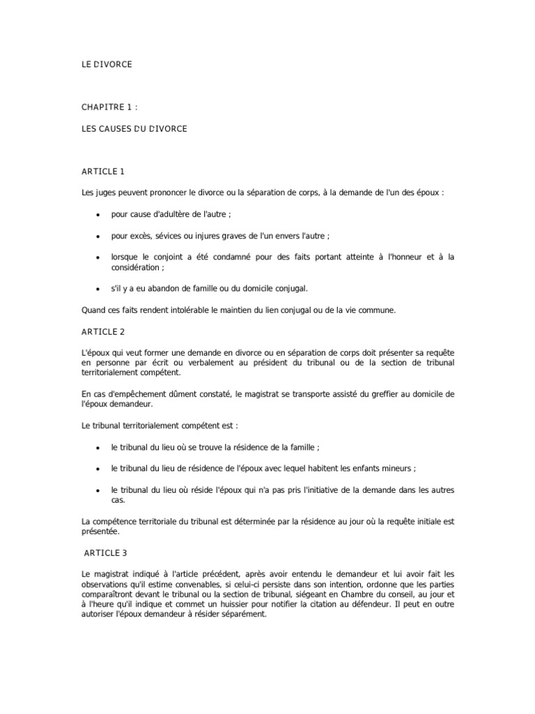 Le Divorce Divorce Mariage