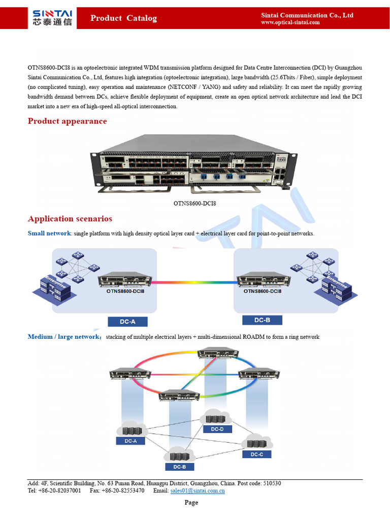 Otns8600 Dci Stackable Ultra 100g WDM Transport Platform | PDF ...