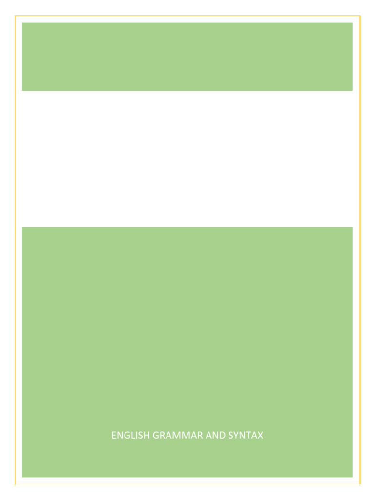 Module 3 Syntax As A Branch Of Linguistics Pdf Verb Phrase