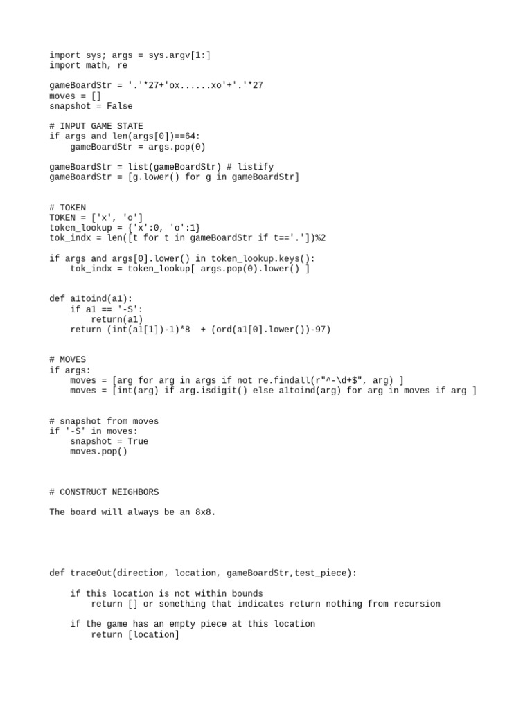 Othello Game Move Generator Script | PDF | Computer Programming ...