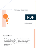 Sistemas Lineares - Sistemas de Equações