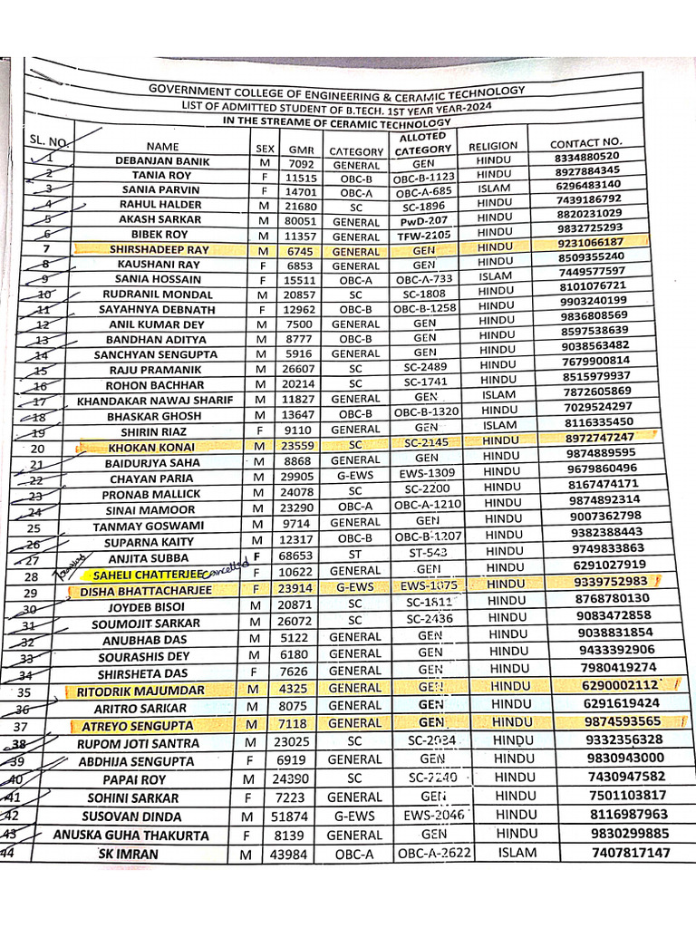 Seat Allocation | PDF