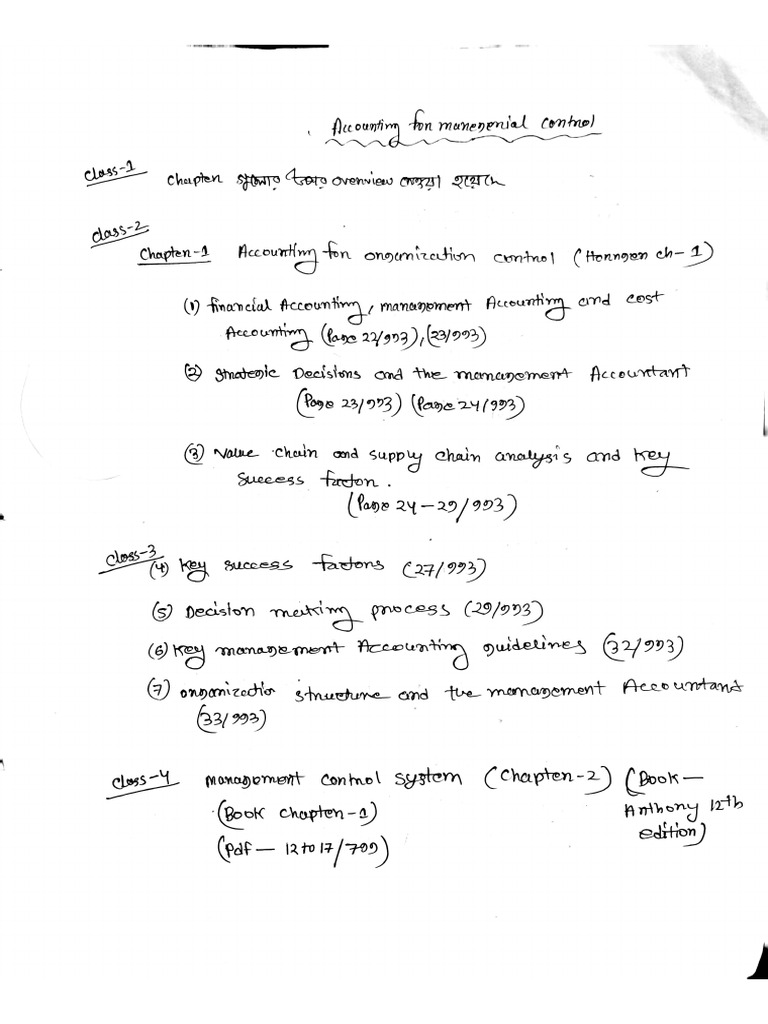 Accounting For Managerial Control ACC-505 | PDF