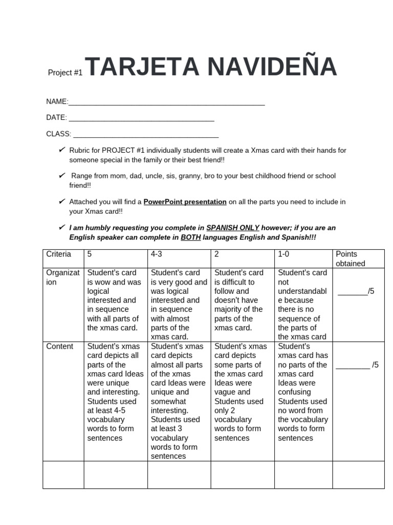 Rubric 1 Form 1 Pdf Grammar Cognitive Science