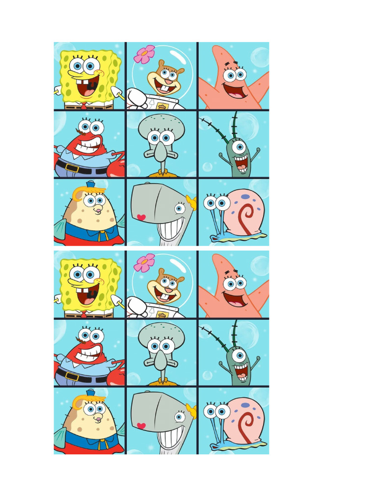 Jogo Da Memória Bob Esponja | PDF
