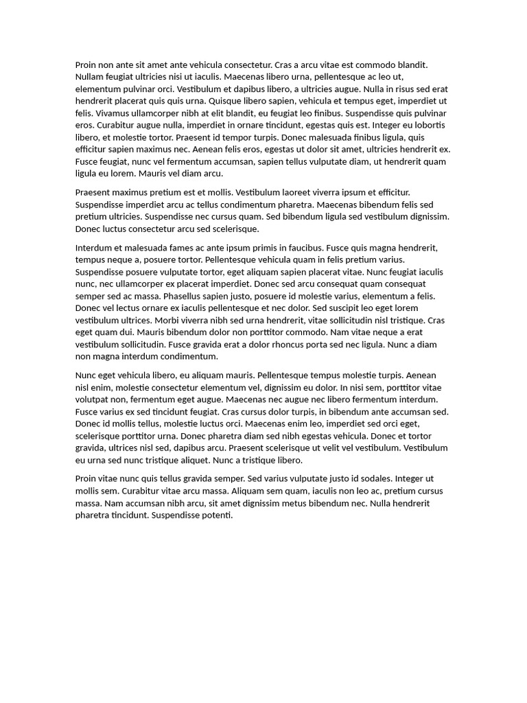 Proin Non Ante Sit Amet | PDF