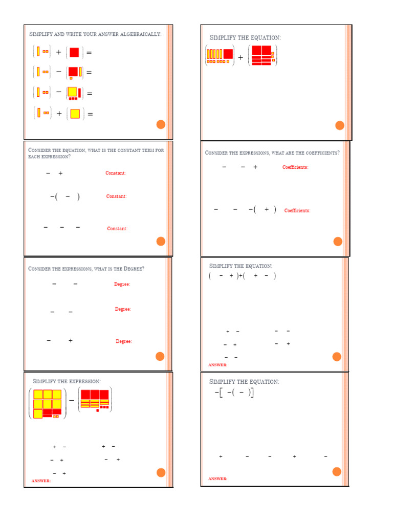 Algebraic Expression Simplification Guide | PDF | Algorithms ...