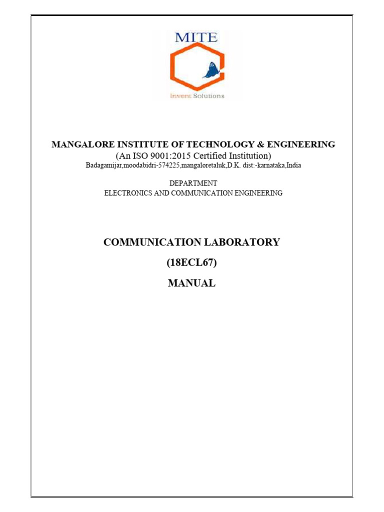 Communication Lab Manual for ECE Students | PDF | Modulation | Antenna ...