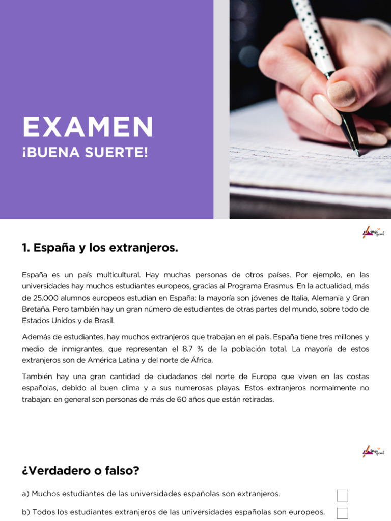 Spanish Exam | PDF