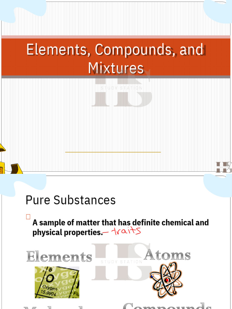 Elements, Compounds, and Mixtures Explained | PDF | Chemical Bond ...