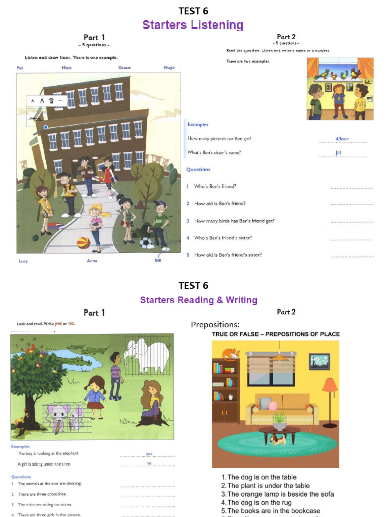 Starters Tests 6 and 7 | PDF