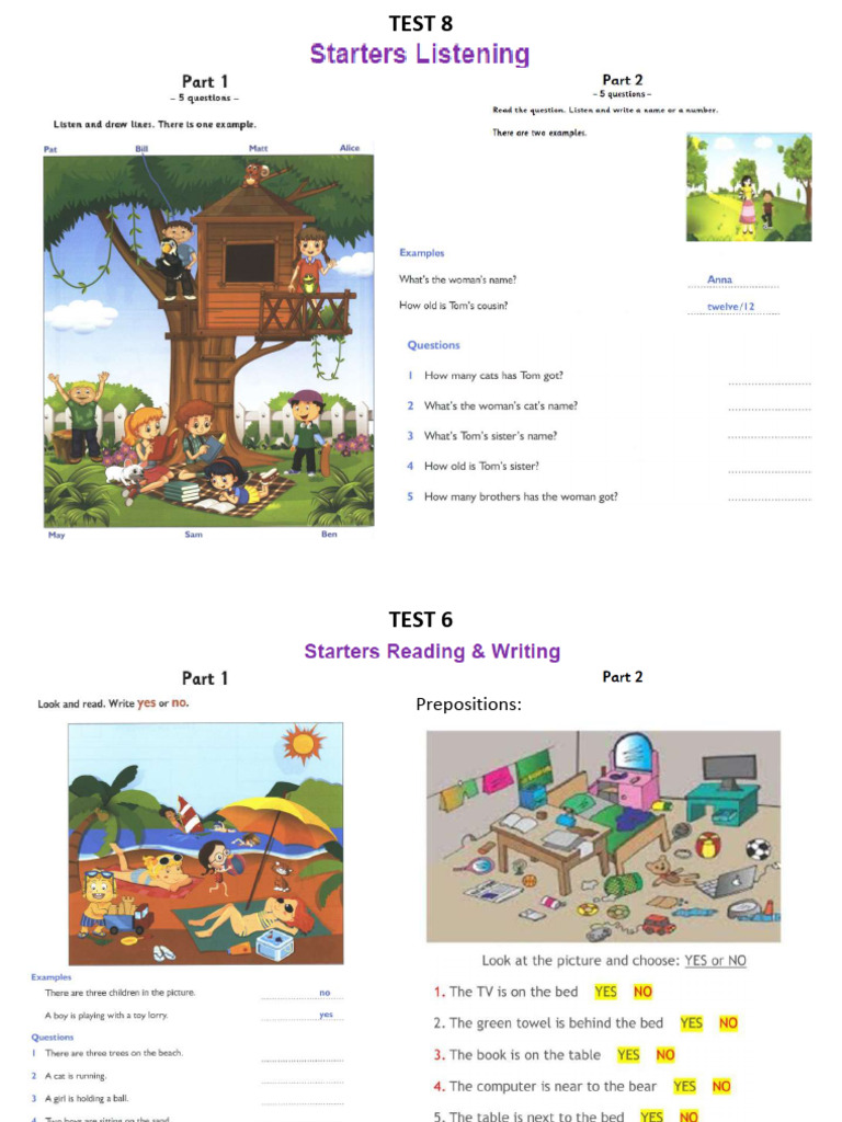 STARTERS TESTS 8 AND 9 | PDF