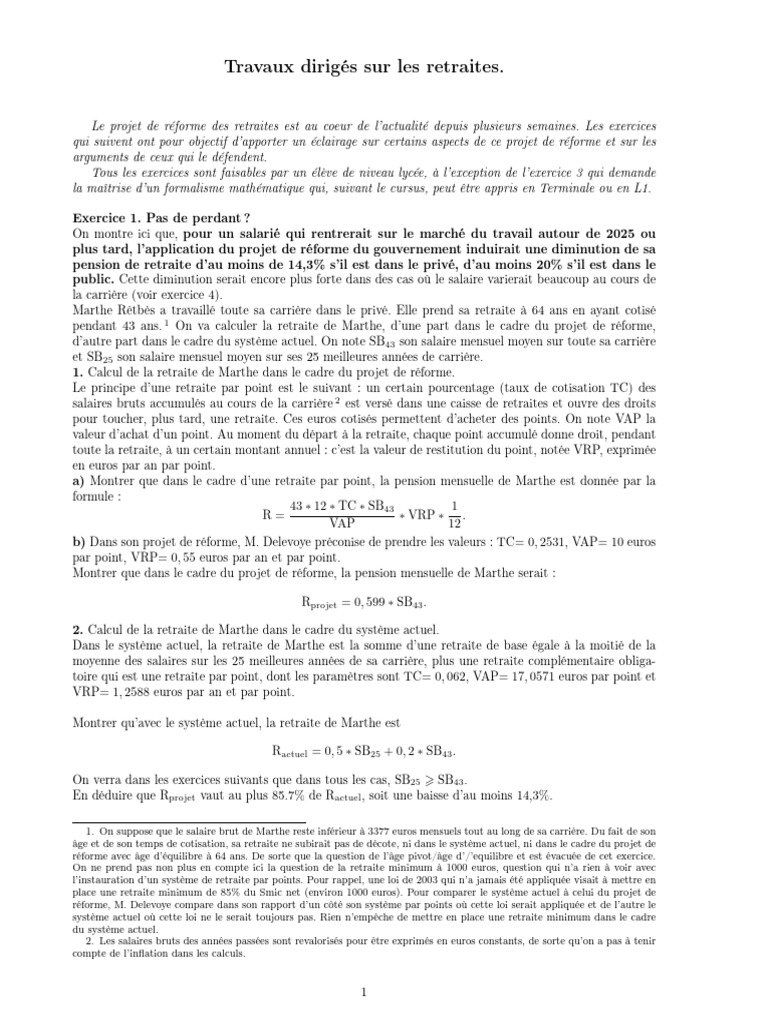 Analyse des impacts de la réforme des retraites | PDF | Salaires | Retraite
