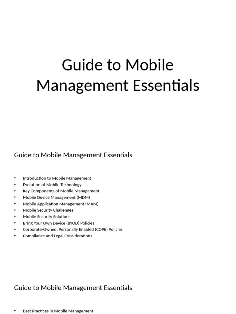 Mobile Management for IT Leaders | PDF | Computer Security | Security