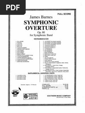 ● 吹奏楽楽譜 バーンズ / Symphonic Overture Symphonic Overture Sheet Music for Trombone, Cornet