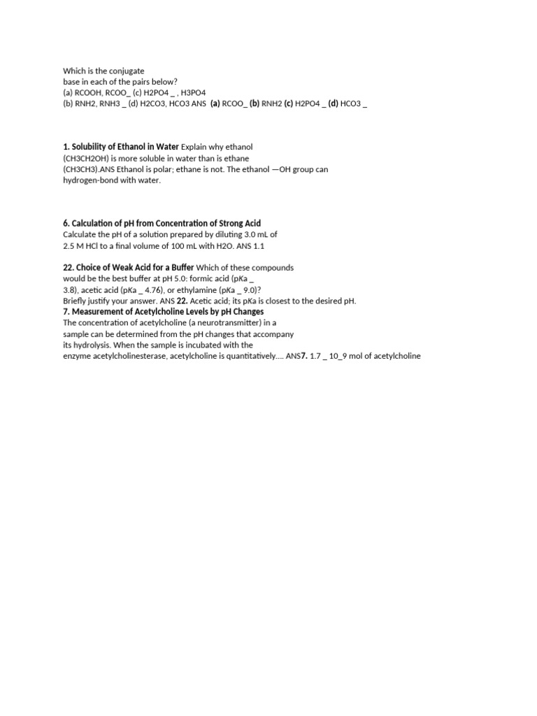 Acid-Base Concepts and pH Calculations | PDF
